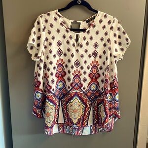EUC, Renee c paisley print blouse, made in USA, size‎ tag is missing